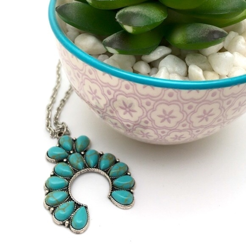 Bohemian Turquoise Squash Blossom Jewelry